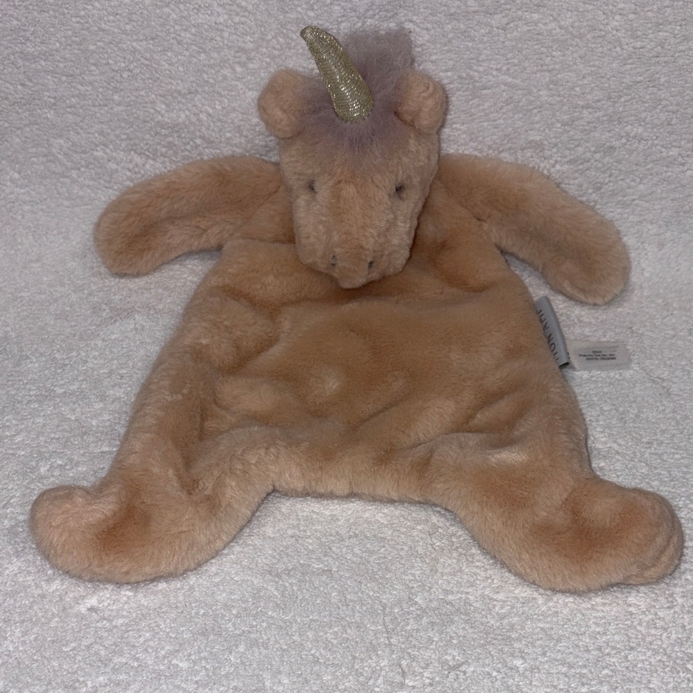 Mon Ami Plush Tan Unicorn lovey security blanket plush